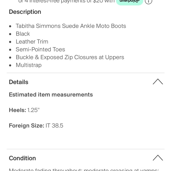 Tabitha Simmons Early Black Leather Suede Ankle Boots EU 38.5 Bootie Moto 8 8.5 - Picture 6 of 6